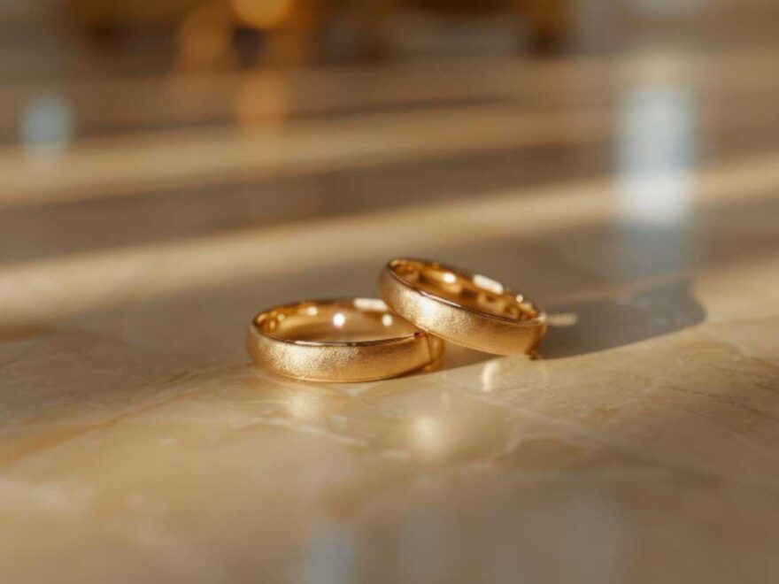 Alianças de casamento de ouro fosco valem a pena